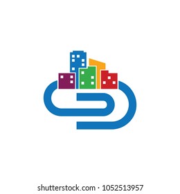 Town Clip Logo Icon Design
