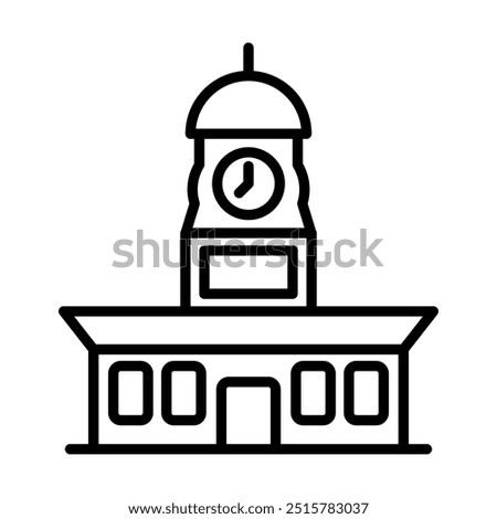 Town Clock icon line vector illustration