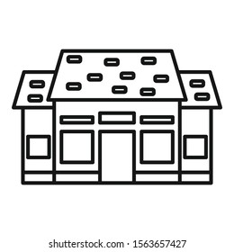 Town cottage icon. Outline town cottage vector icon for web design isolated on white background