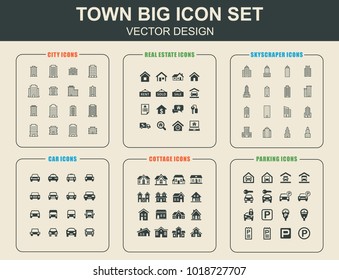 Town, estate, parking and car icons. Web element. Premium quality graphic design. 
Signs symbols collection, simple icon for websites, web design, mobile app, 
info graphics.