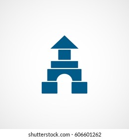 Town Hall Baby Toy Blue Flat Icon On White Background