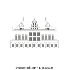 town hall of the city of bremen in germany. illustration for web and mobile design.