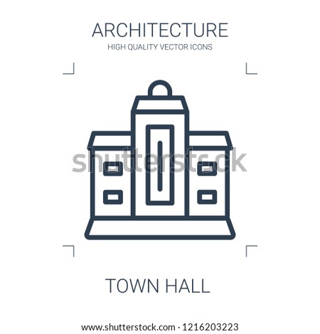 town hall icon. high quality line town hall icon on white background. from architecture collection flat trendy vector town hall symbol. use for web and mobile