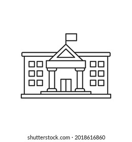 Town hall icon with linear style isolated on white background
