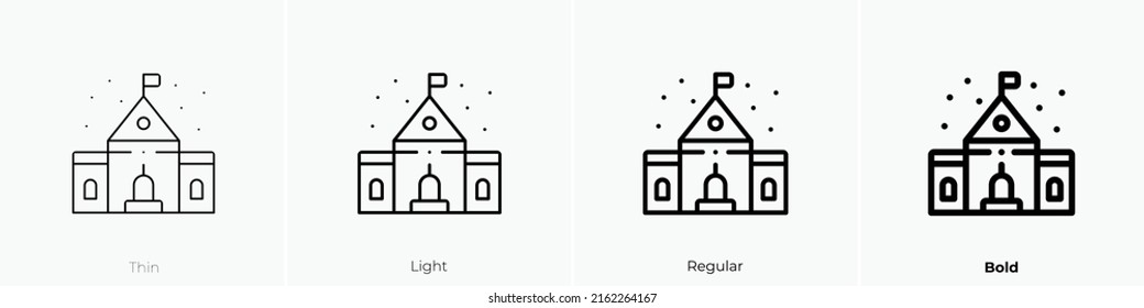 town hall icon. Linear style sign isolated on white background. Vector illustration.