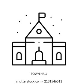 town hall icon. Linear style sign isolated on white background. Vector illustration