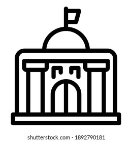 Town hall icon. Outline town hall vector icon for web design isolated on white background