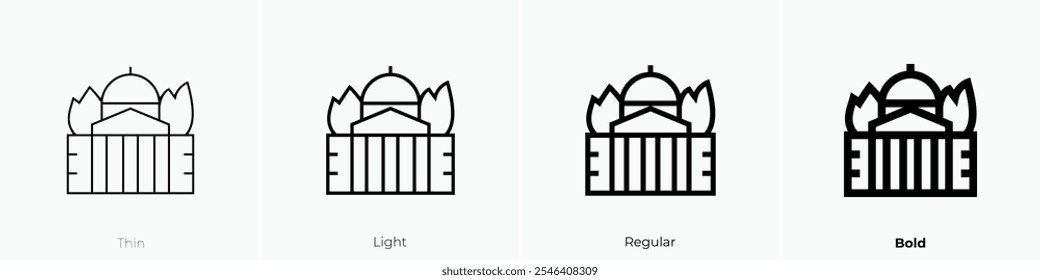 town hall icon. Thin, Light Regular And Bold style design isolated on white background