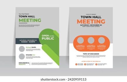 town hall meeting flyer design template