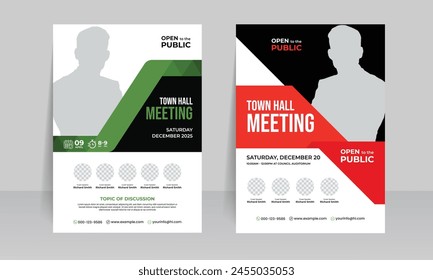 town hall meeting flyer design template