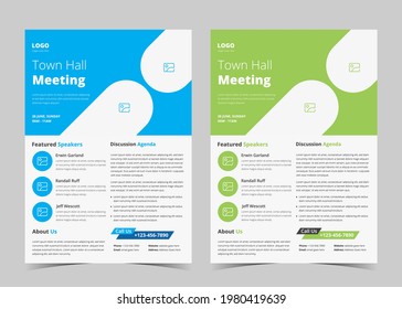 Town hall meeting flyer template. Town hall meeting flyer samples. Conference poster leaflet design