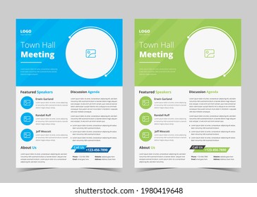 Town hall meeting flyer template. Town hall meeting flyer samples. Conference poster leaflet design