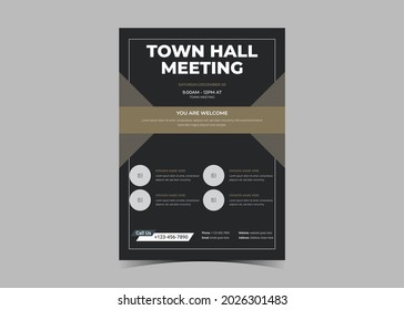 Town hall meeting flyer template. Town hall meeting flyer samples. Conference poster leaflet design