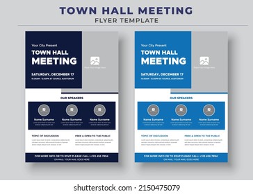 Town Hall Meeting Flyer Templates, City Hall Flyer And Poster