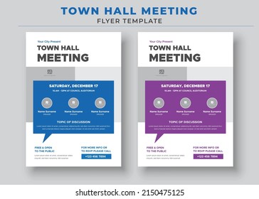 Town Hall Meeting Flyer Templates, City Hall Flyer and Poster