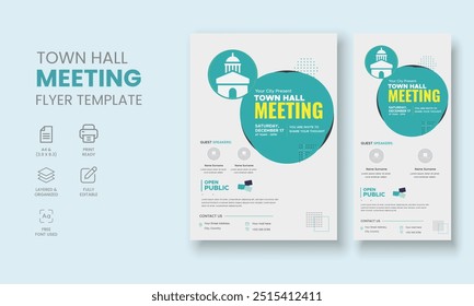 Town Hall Meeting Flyer Templates,Town Hall DL Flyer, City Hall Flyer and Poster, Roll up banner