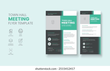 Town Hall Meeting Flyer Templates,Town Hall DL Flyer, City Hall Flyer and Poster, Roll up banner