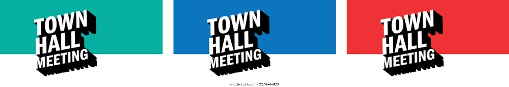 Town hall meeting on color background