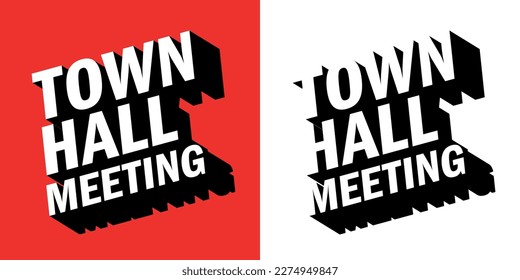 Town hall meeting on color background