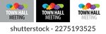Town hall meeting on speech bubble