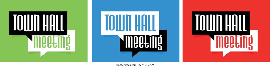 Town hall meeting on speech bubble