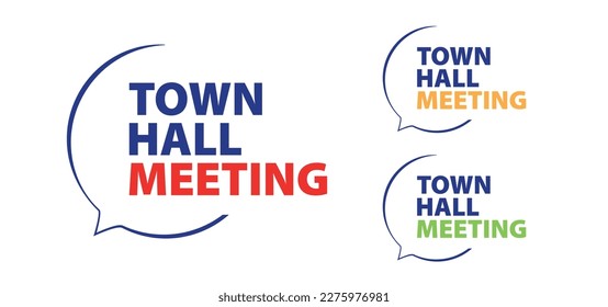 Town hall meeting on speech bubble