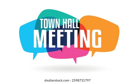 Town hall meeting on speech bubble