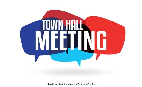 Town Hall meeting on speech bubble