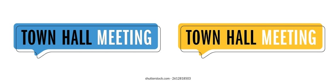 " Town hall meeting " on speech bubble icon