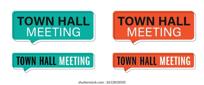" Town hall meeting " on speech bubble icon