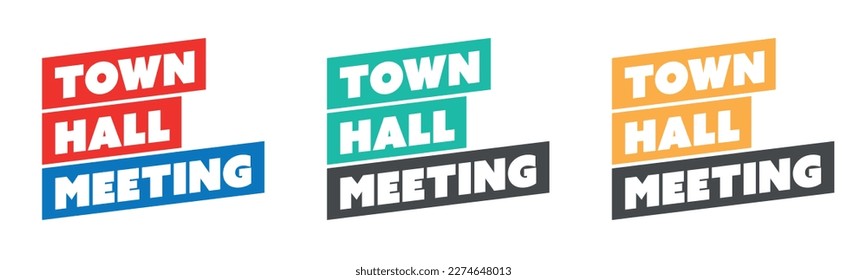 Town hall meeting on white background