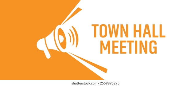 town hall meeting sign on white background