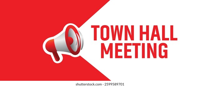 town hall meeting sign on white background