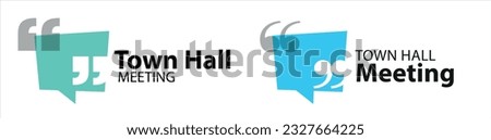 Town hall meeting with speech bubble