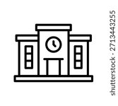 Town Hall Outline Icon Vector Illustration