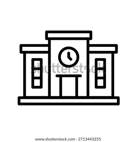 Town Hall Outline Icon Vector Illustration