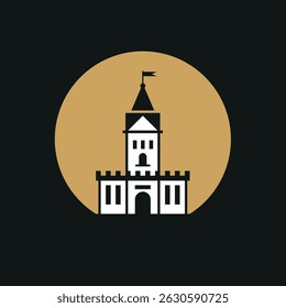 Town hall sign template design. Emblem, symbol or badge. Illustration in flat style.