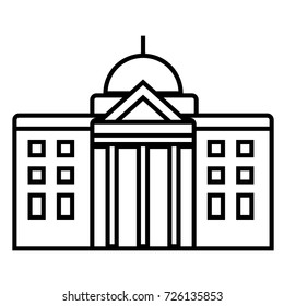 town hall vector line icon, sign, illustration on background, editable strokes