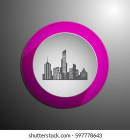 Town house, cityscape Icon. Web design style