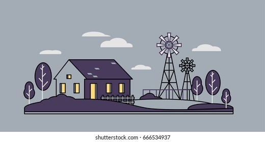Town house flat landscape
