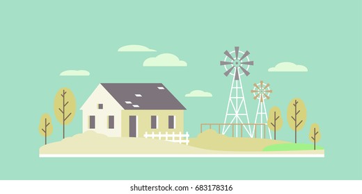 Town house flat landscape