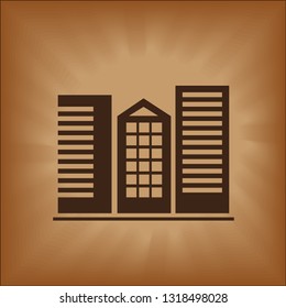 Town house. Icon Vector. Simple flat symbol. Illustration pictogram
