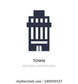 town icon on white background. Simple element illustration from Buildings concept. town icon symbol design.