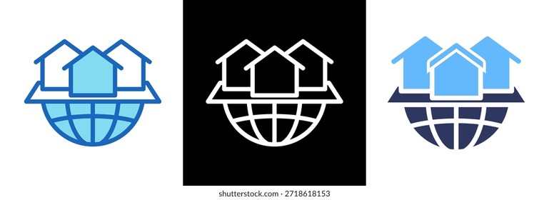Town Icon triplestyle Vector Illustration