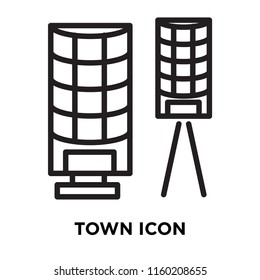 Town icon vector isolated on white background, Town transparent sign , linear symbol and stroke design elements in outline style