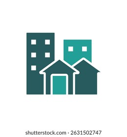 icono de la ciudad. Vector. Trazo editable. signo de estilo lineal para uso Diseño web, logotipo. Ilustración de símbolo.