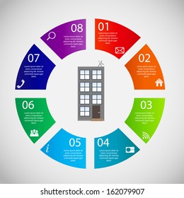 Town infographic template business concept vector illustration