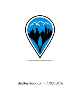 Town locators icon vector design template