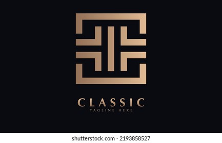 town map vector logo monogram template