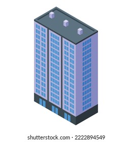 Town multistory building icon isometric vector. City block. Modern construction